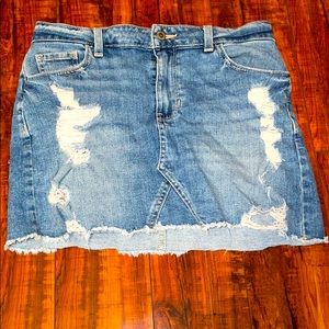 High-Rise Hollister Denim Skirt